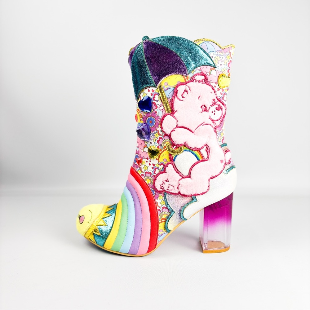 Irregular Choice Full of Cheer Boots | Care Bears Rainbow Heels | Size 39 & 40